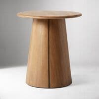 Anton Solid Wood Round Side Table (20")