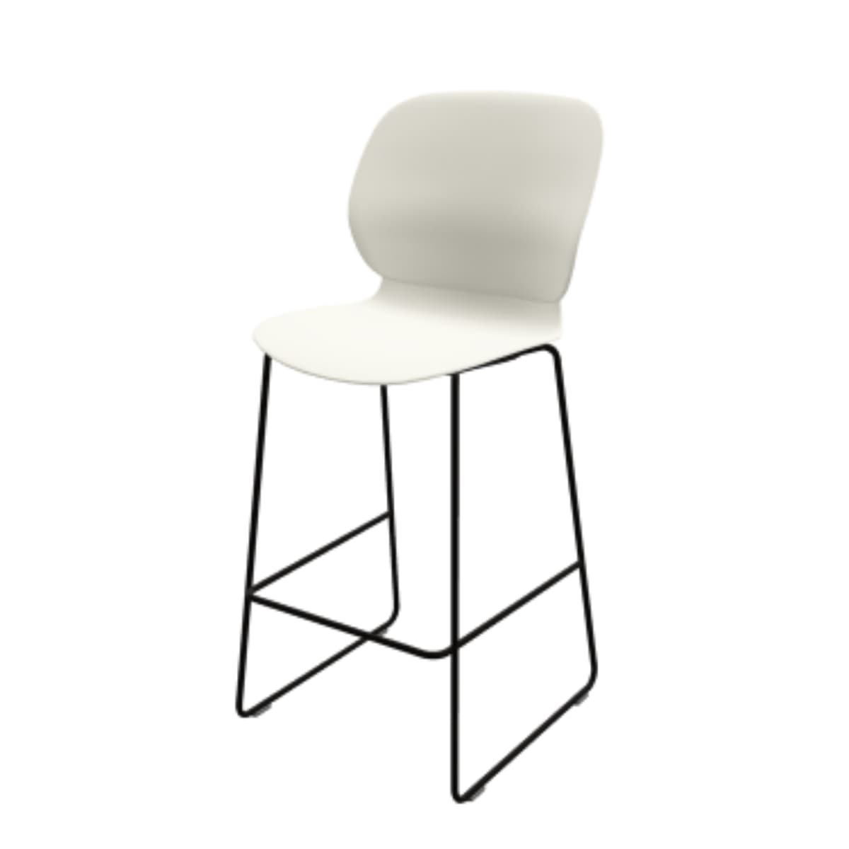 Maari High Back Stool with Sled Base