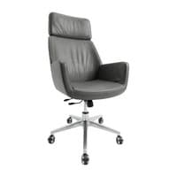Steelcase Bindu Black Leather High-Back Conference Chair (Black/Chrome)