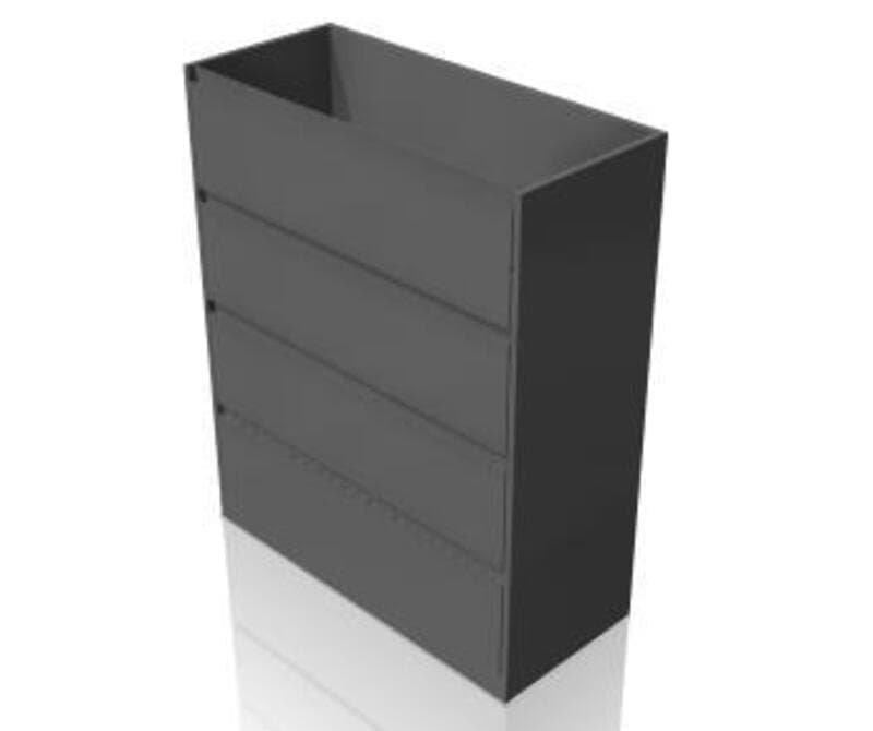 Universal; Lateral file, 4 drawers, Flush steel front, 18D x 42W x 52H