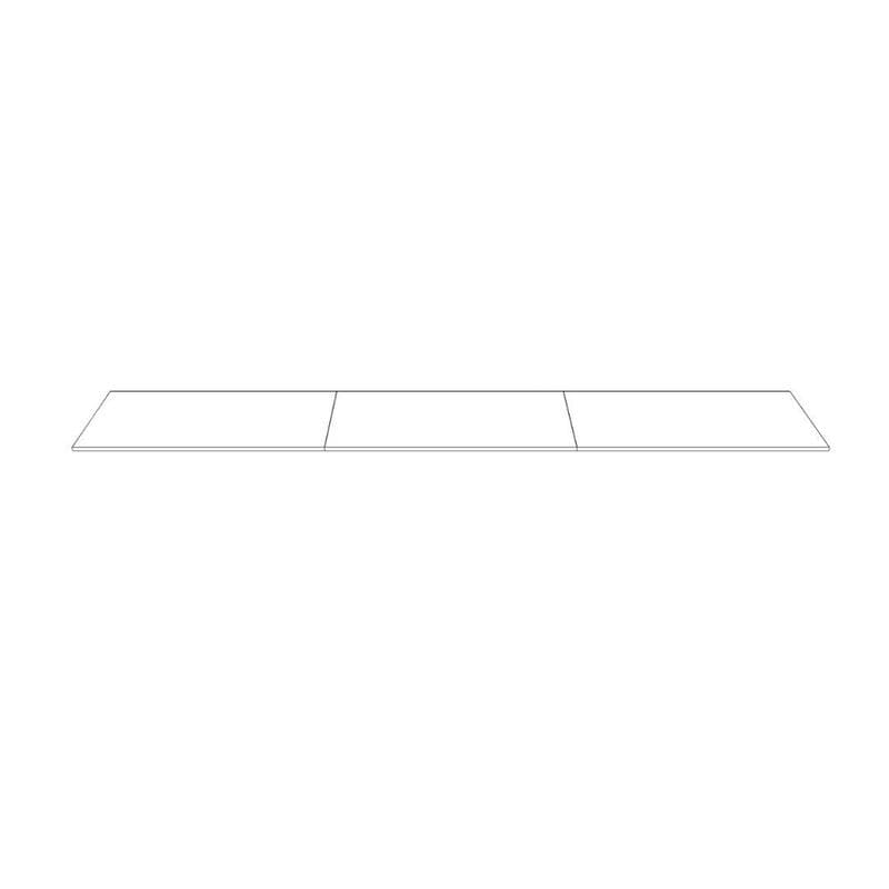 Table-3pc Top, 2 Cutouts, 5 Double Post T legs, Glides 42"D x 216"W (18') x 29"H