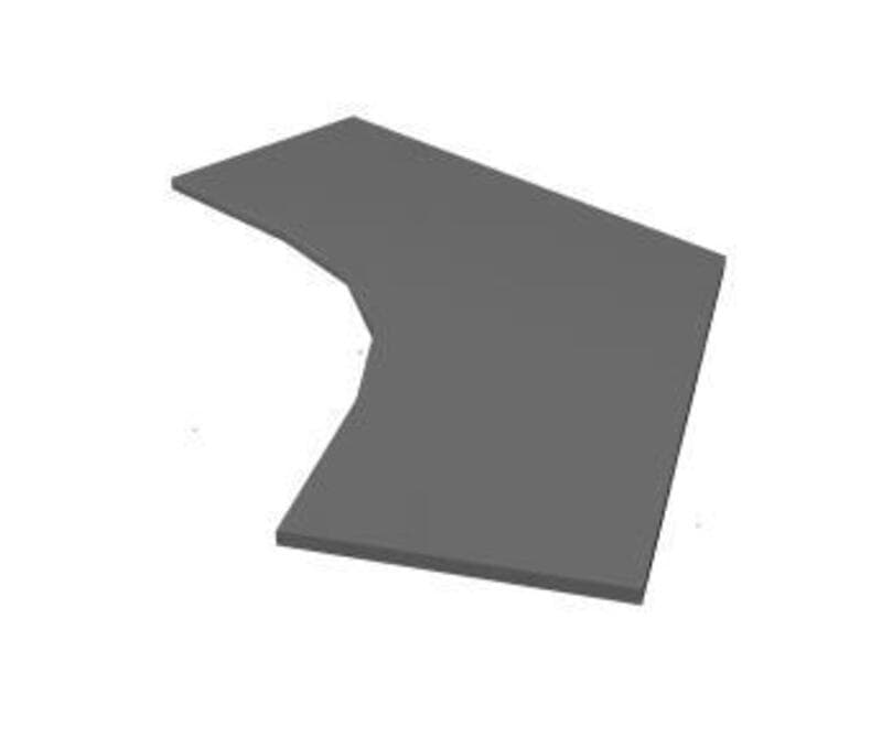 Worksurface-120 degree corner, Plastic edge, Laminate, 23 1/2DL x 47 1/2WL