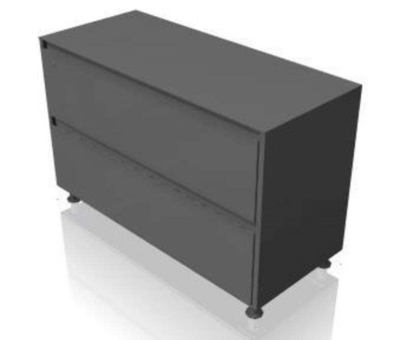 Universal; Lateral file, 2 drawers, Flush steel front, 18D x 42W x 28H